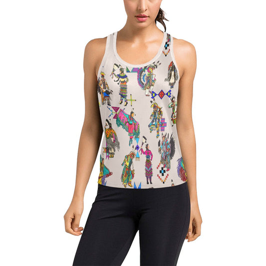 Grand Entry Dancers Muslin Women's Racerback Tank Top