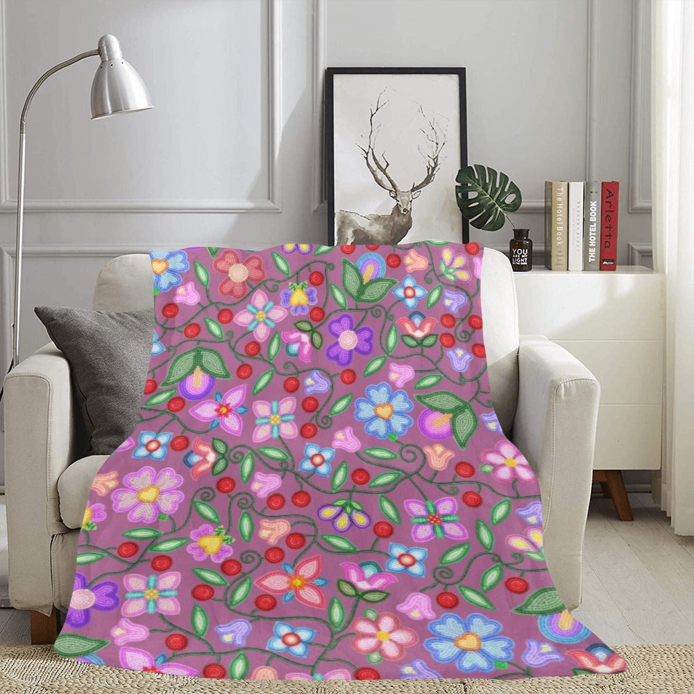 Petal Harmony Dusty Rose X-Large Micro Fleece Blanket
