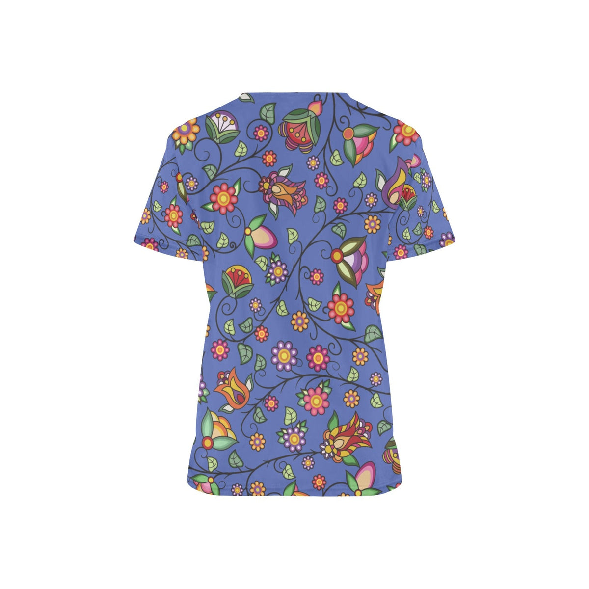 Heartbeat Petals Blue Scrub Top