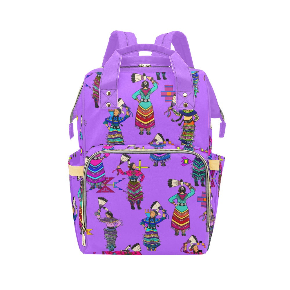 Women's Jingle Dancers Purple Multi-Function Diaper Backpack