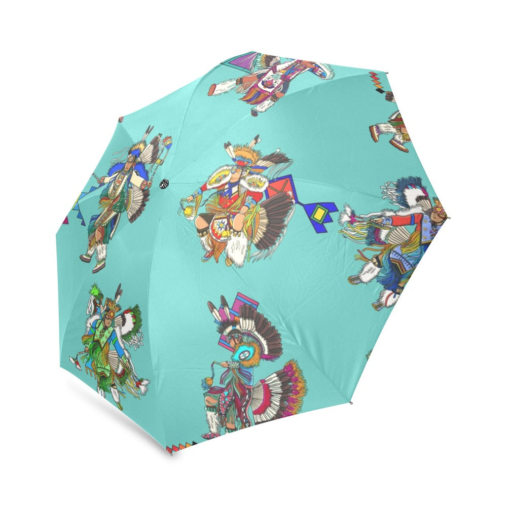 Men's Fancy Dancers Eggshell Blue Foldable Umbrella