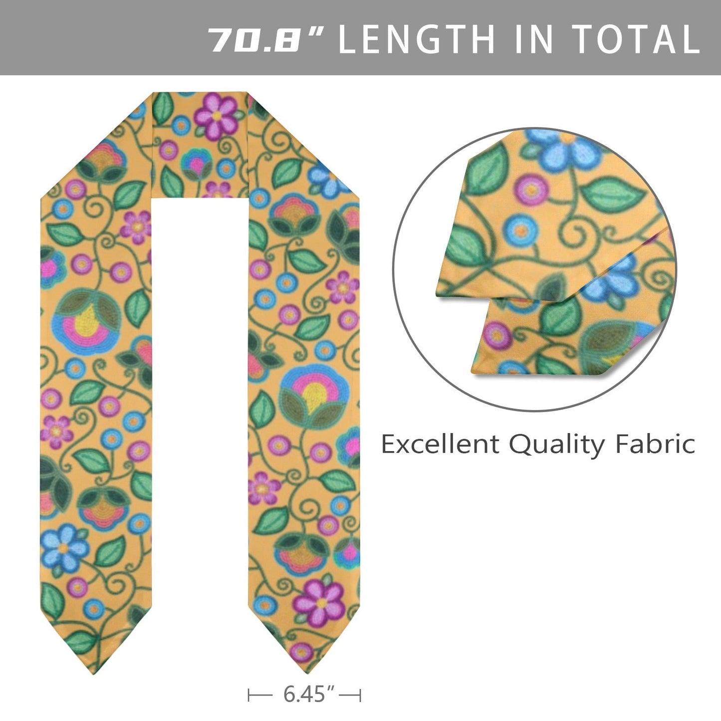 Turquoise Sunbeam Yellow Graduation Stole