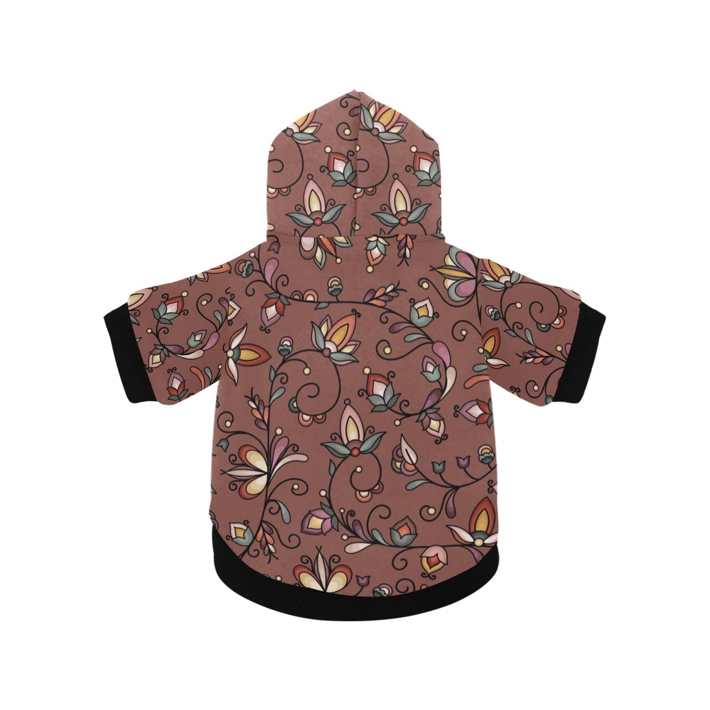 Burnt Sky Petals Brown Pet Dog Hoodie
