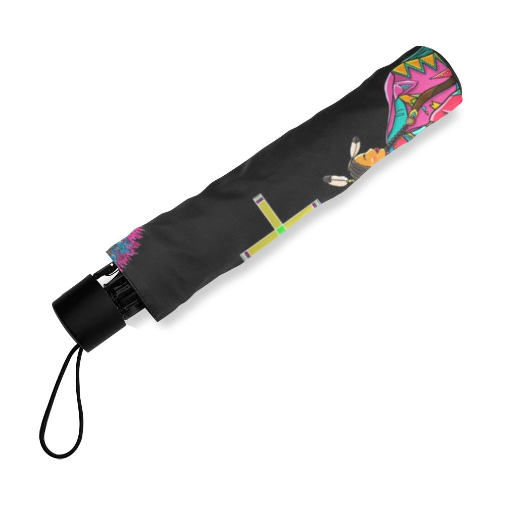 Grand Entry Dancers Black Foldable Umbrella