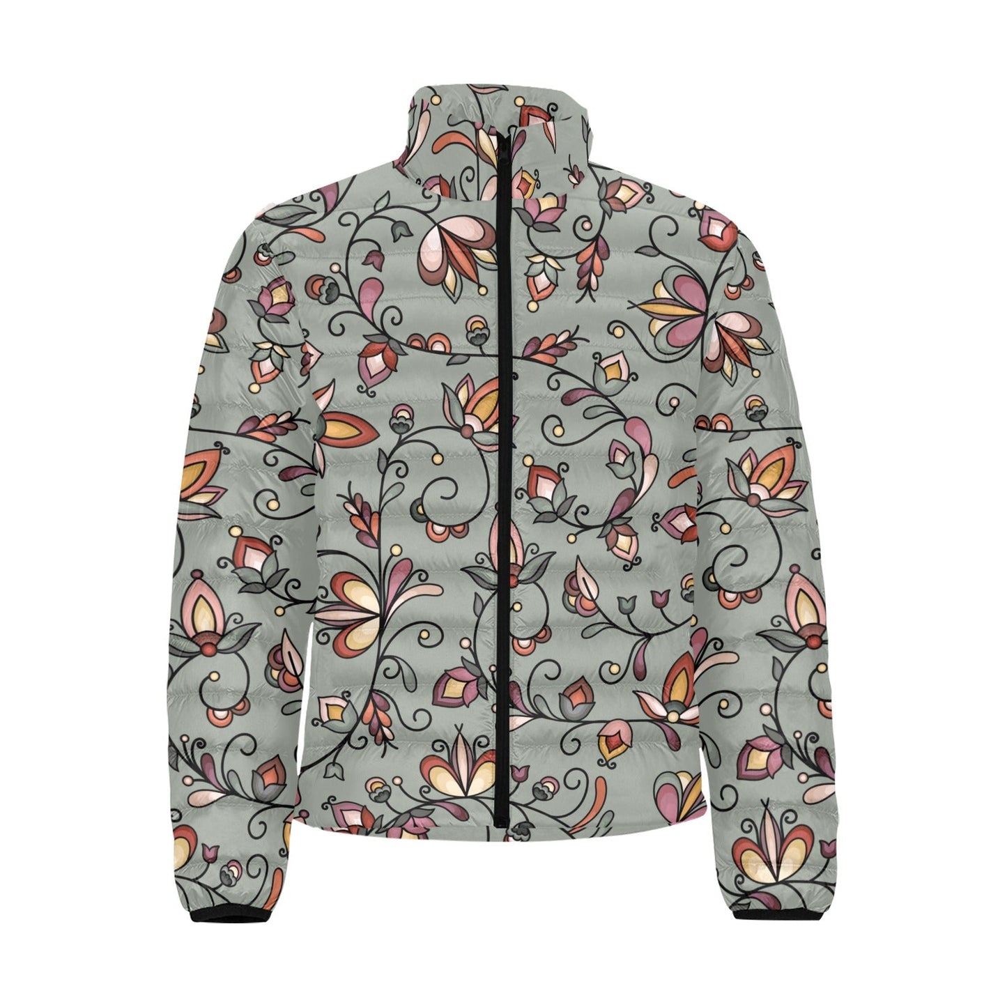 Burnt Sky Petals Green Padded Jacket
