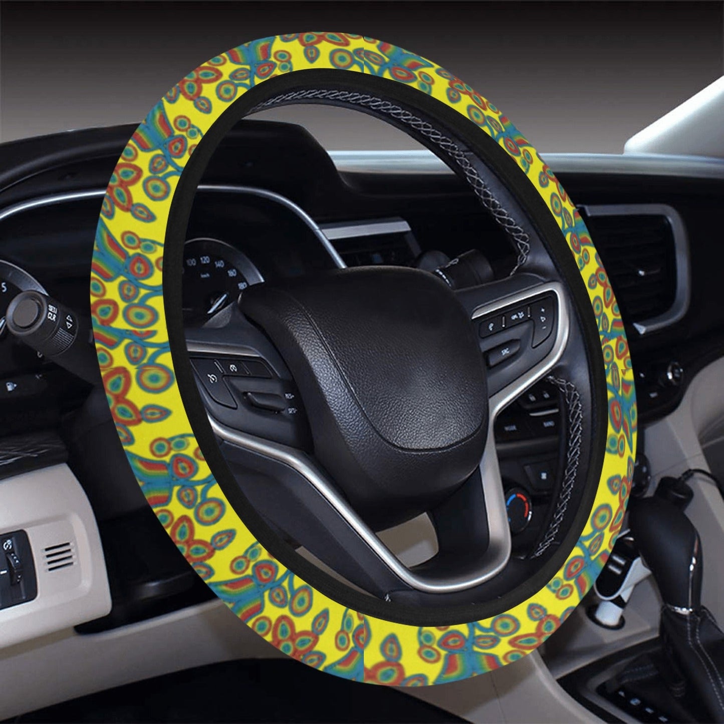 Sky Tomorrow Satin Steering Wheel Cover with Elastic Edge