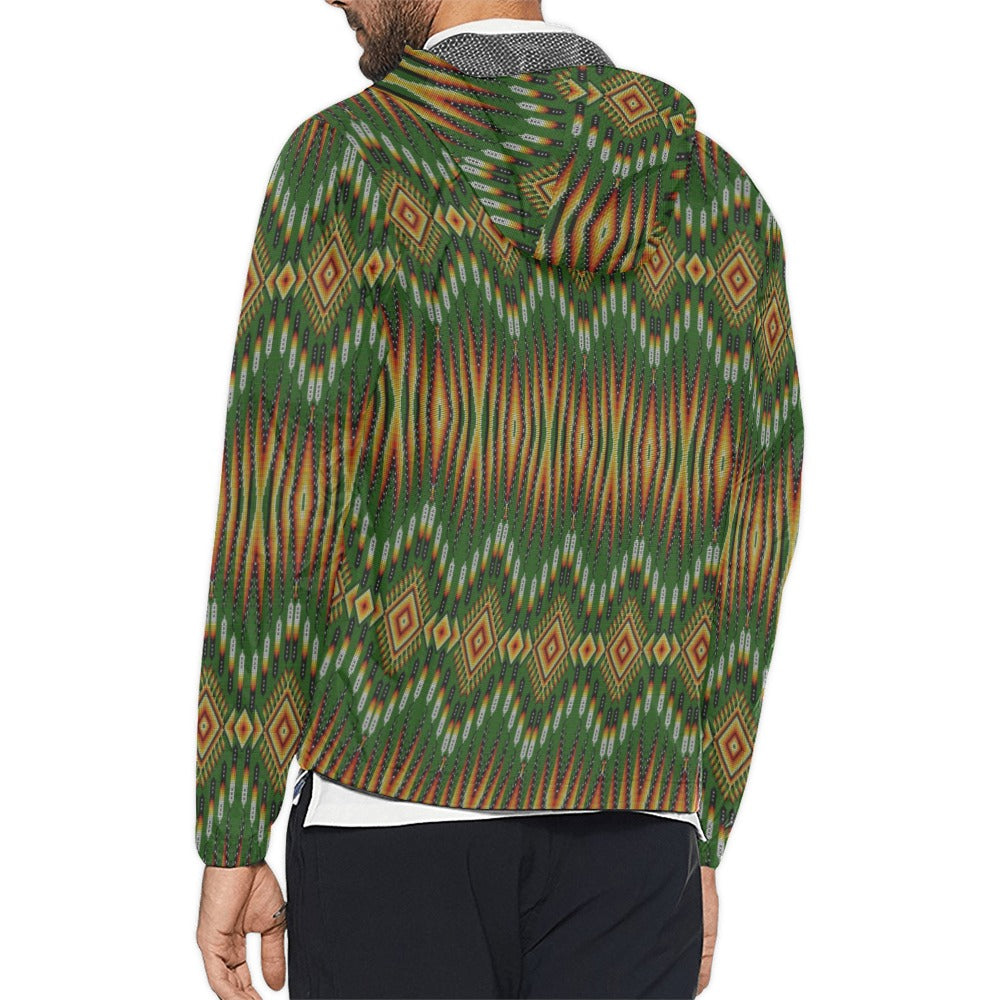 Fire Feather Green Men's Windbreaker
