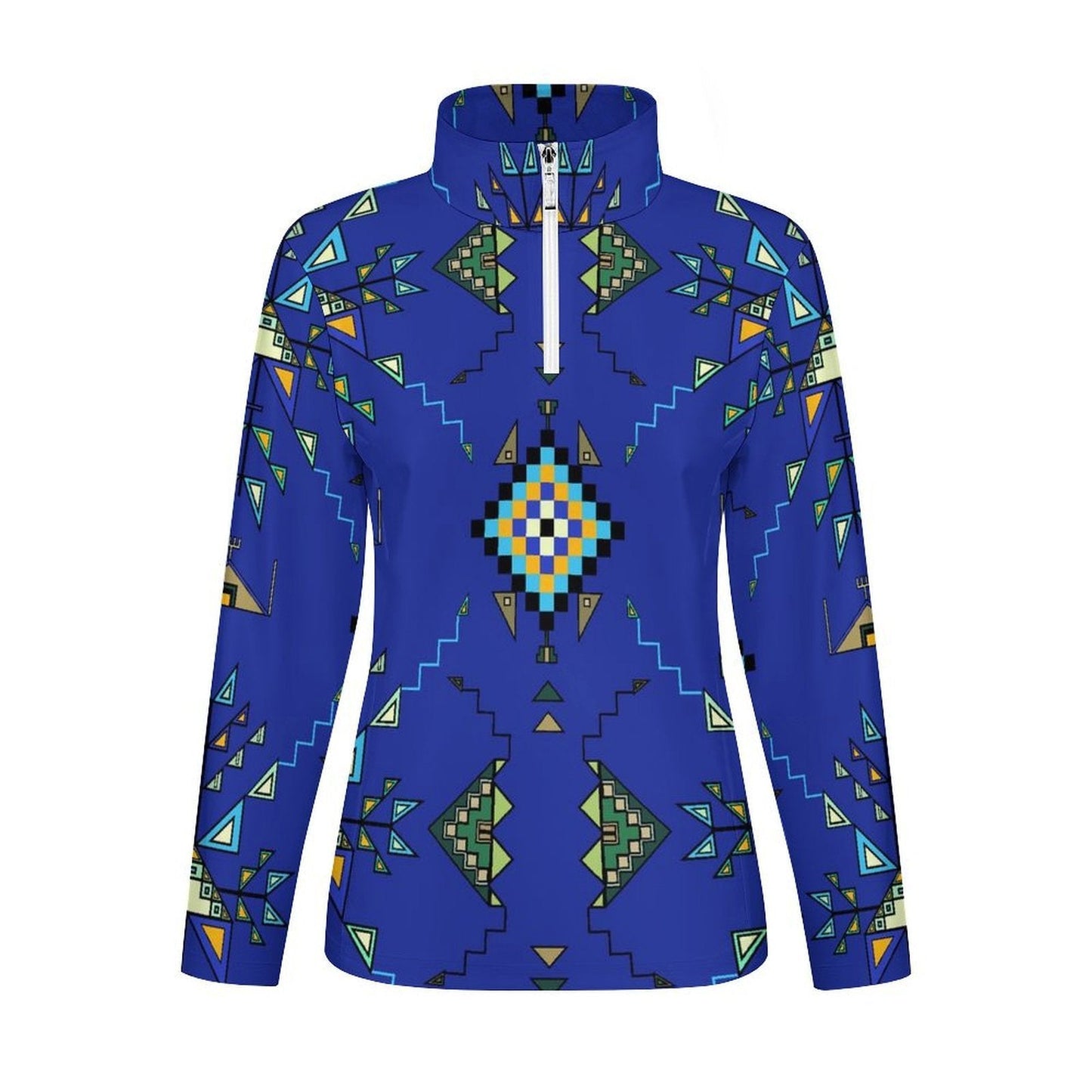 Bear Shield Dark Blue Long Sleeve Yoga Shirt
