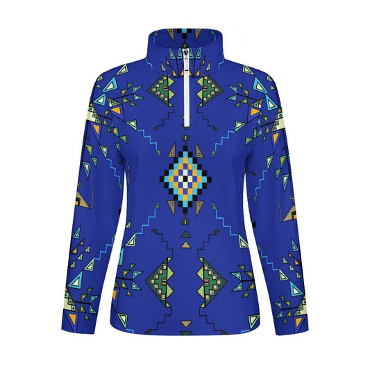 Bear Shield Dark Blue Long Sleeve Yoga Shirt