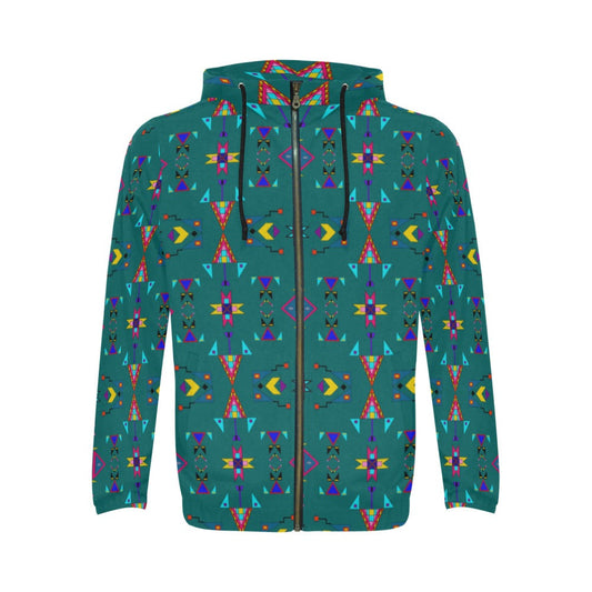 Enemy Territory Teal Zip Hoodie
