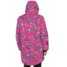 Load image into Gallery viewer, Thorny Path Pink Unisex Sherpa Lined Hooded Coat
