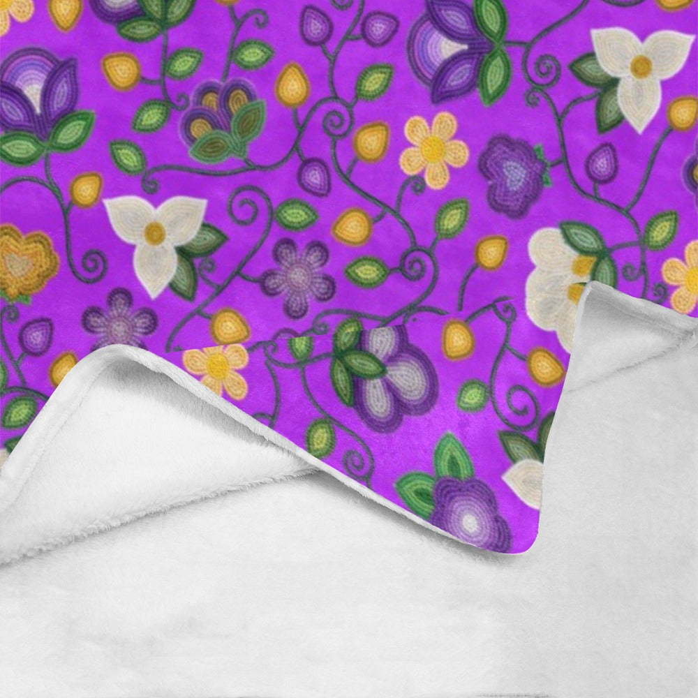 Midnight Moss Bloom Purple Small Micro Fleece Blanket