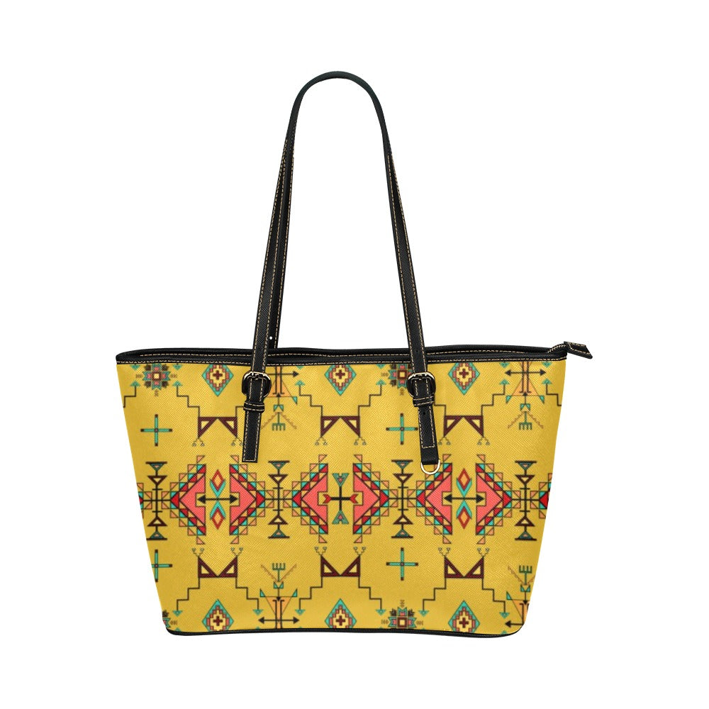 Thunder Flight Yellow Leather Tote