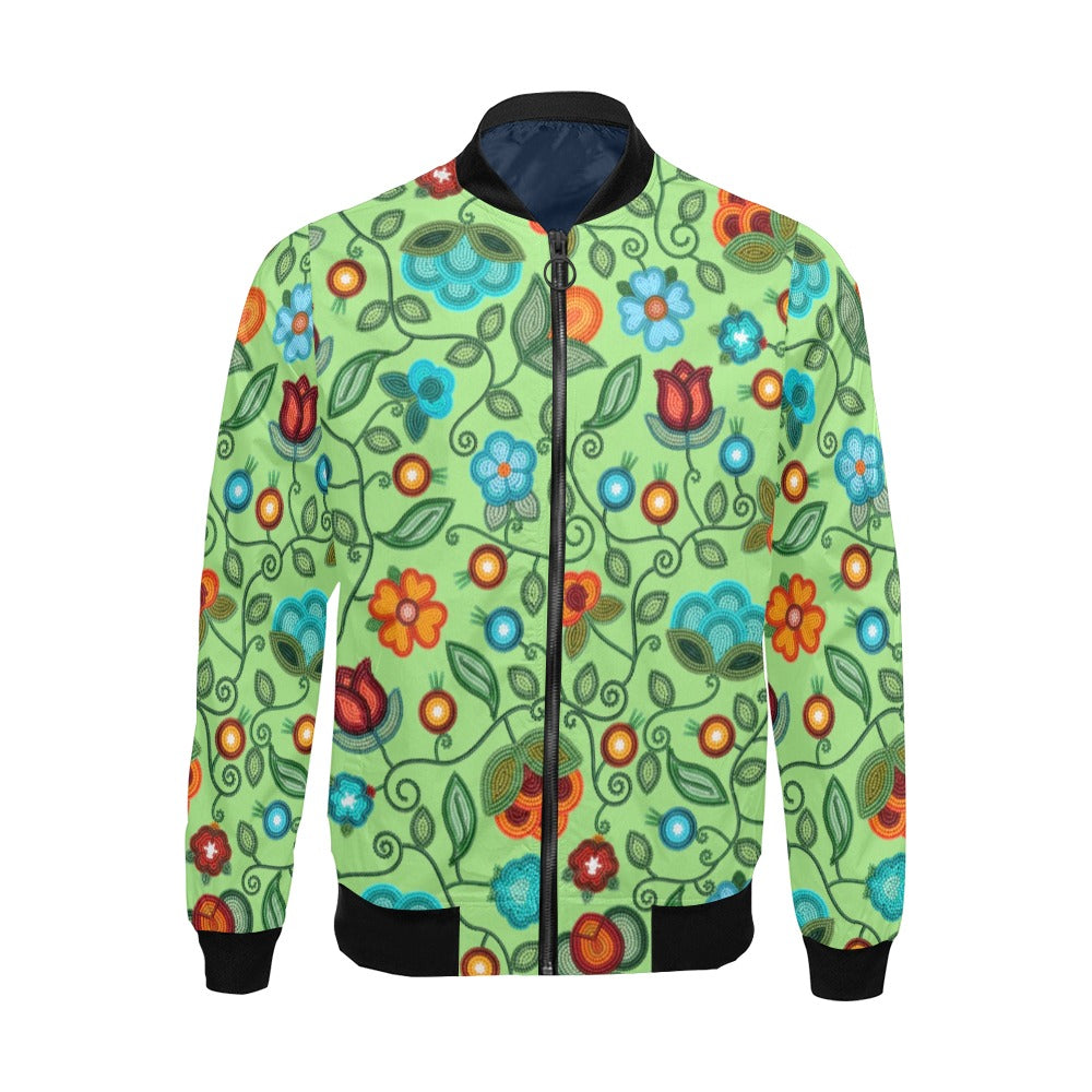 Prairie Fire Petals Sage Bomber Jacket