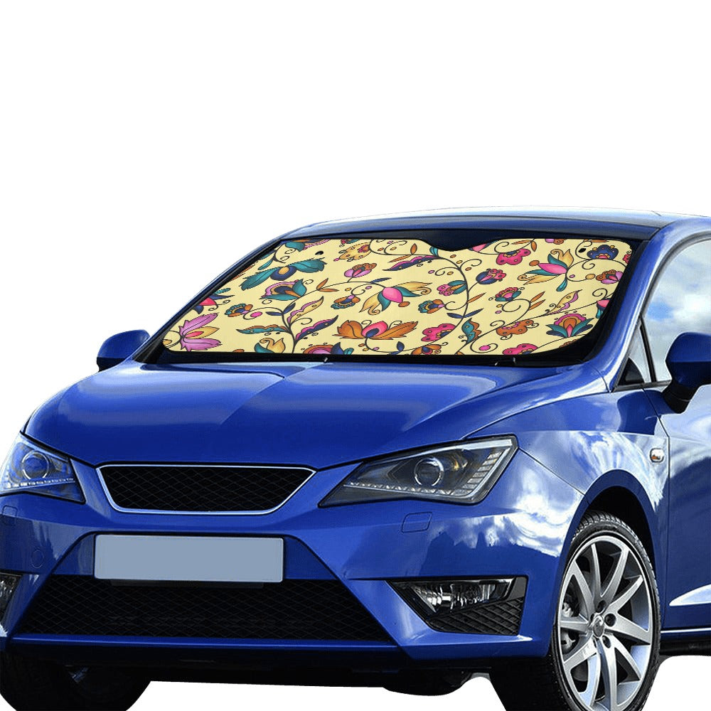 Copper Prairie Petals Yellow Car Sun Shade 55"x30"