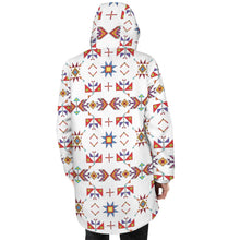 Load image into Gallery viewer, Scattered Generations White Unisex Sherpa Lined Hooded Coat
