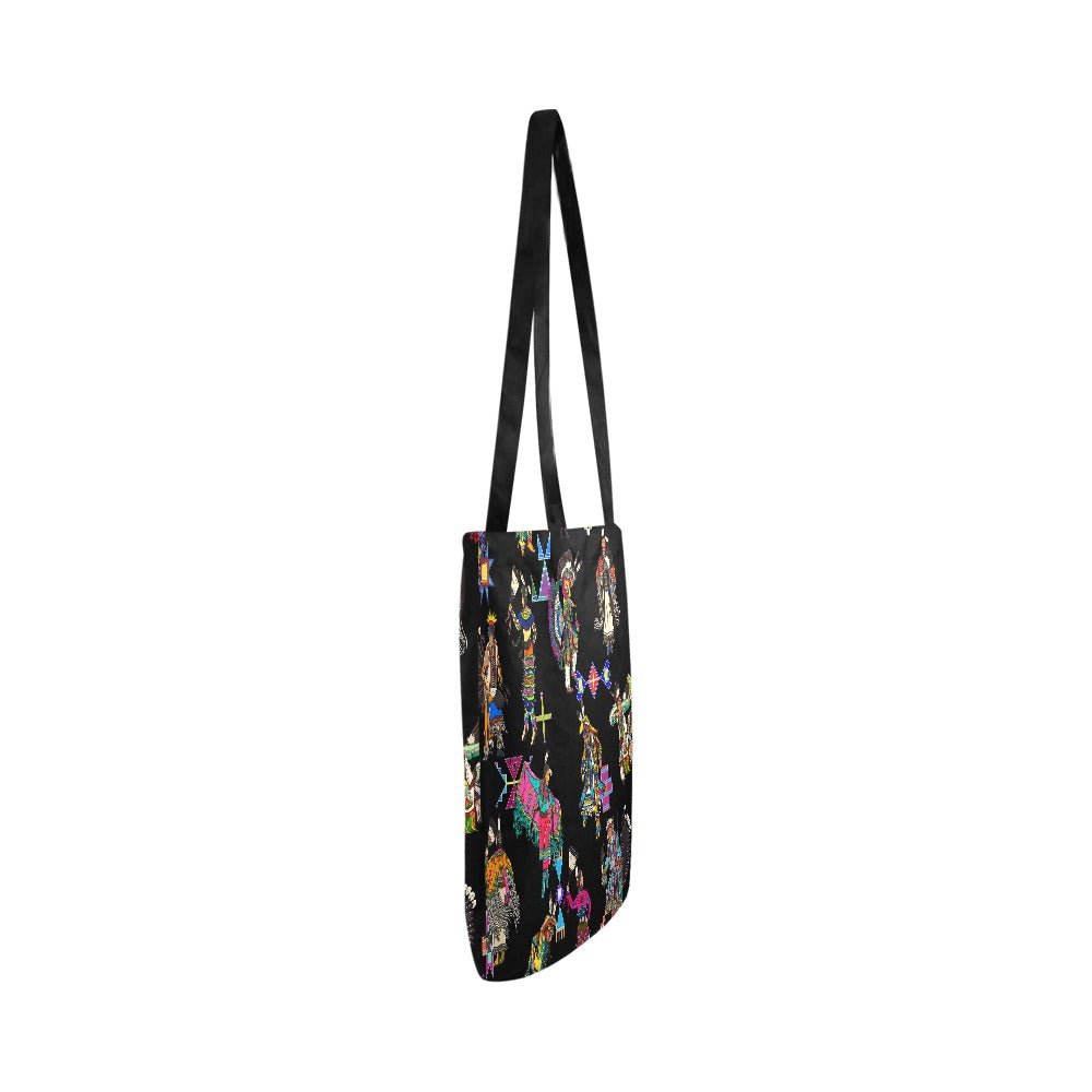 Grand Entry Dancers Black Reusable Shopping Bag