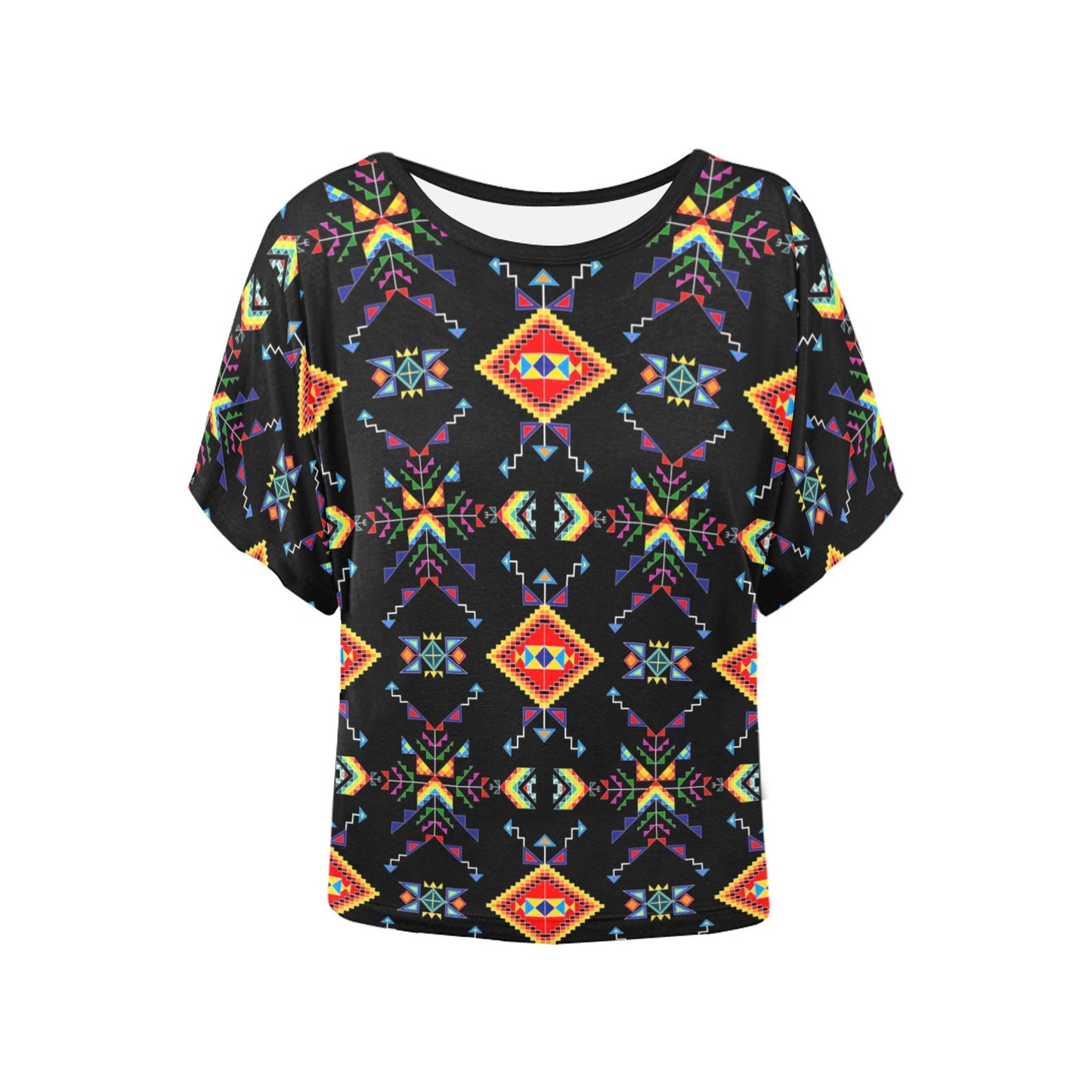 Buffalo Jump Black Women's Batwing-Sleeved Blouse T shirt