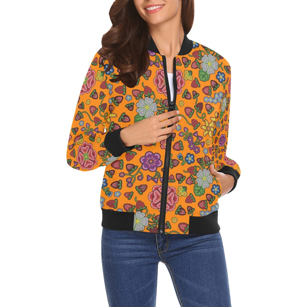 Berry Pop Carrot Bomber Jacket for Women