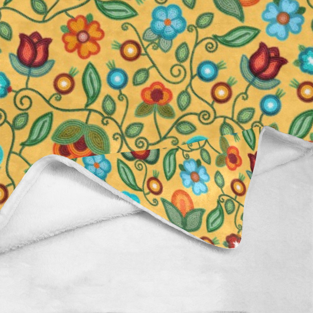 Prairie Fire Petals Honey X-Large Micro Fleece Blanket