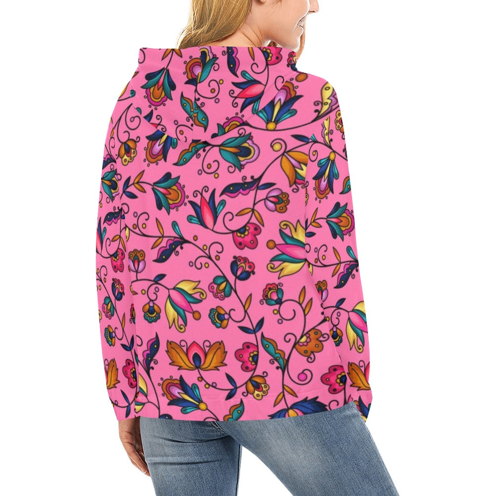 Copper Prairie Petals Pink Hoodie for Women (USA Size)