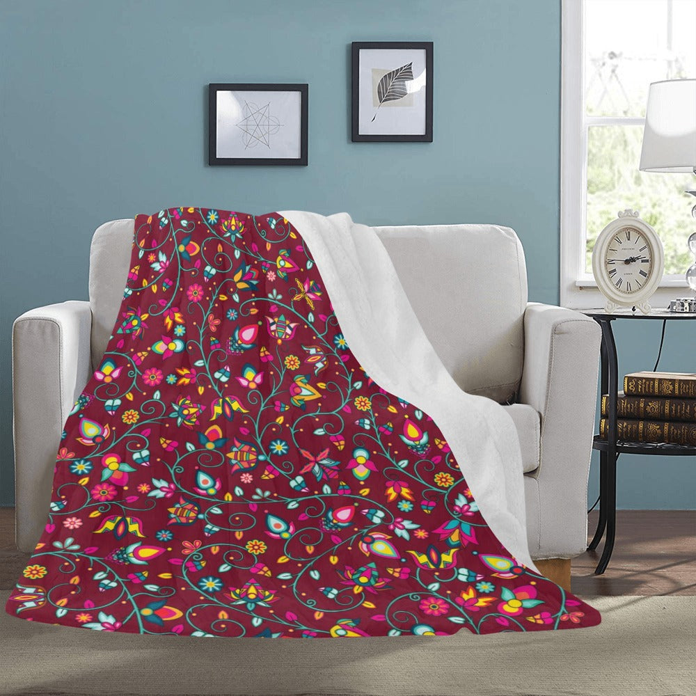 Thorny Path Cranberry X-Large Micro Fleece Blanket