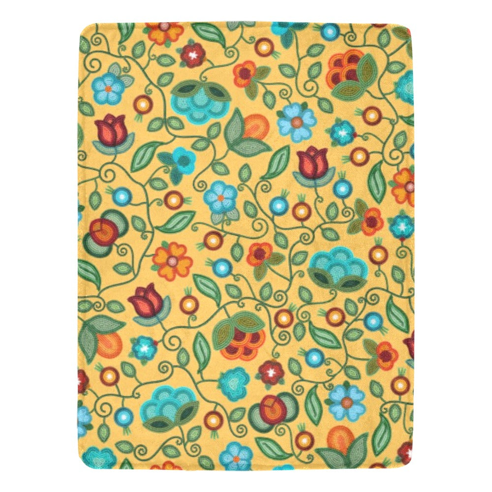 Prairie Fire Petals Honey X-Large Micro Fleece Blanket