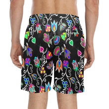 Load image into Gallery viewer, Indigenous Paisley Black Men&#39;s Mid-Length Beach Shorts
