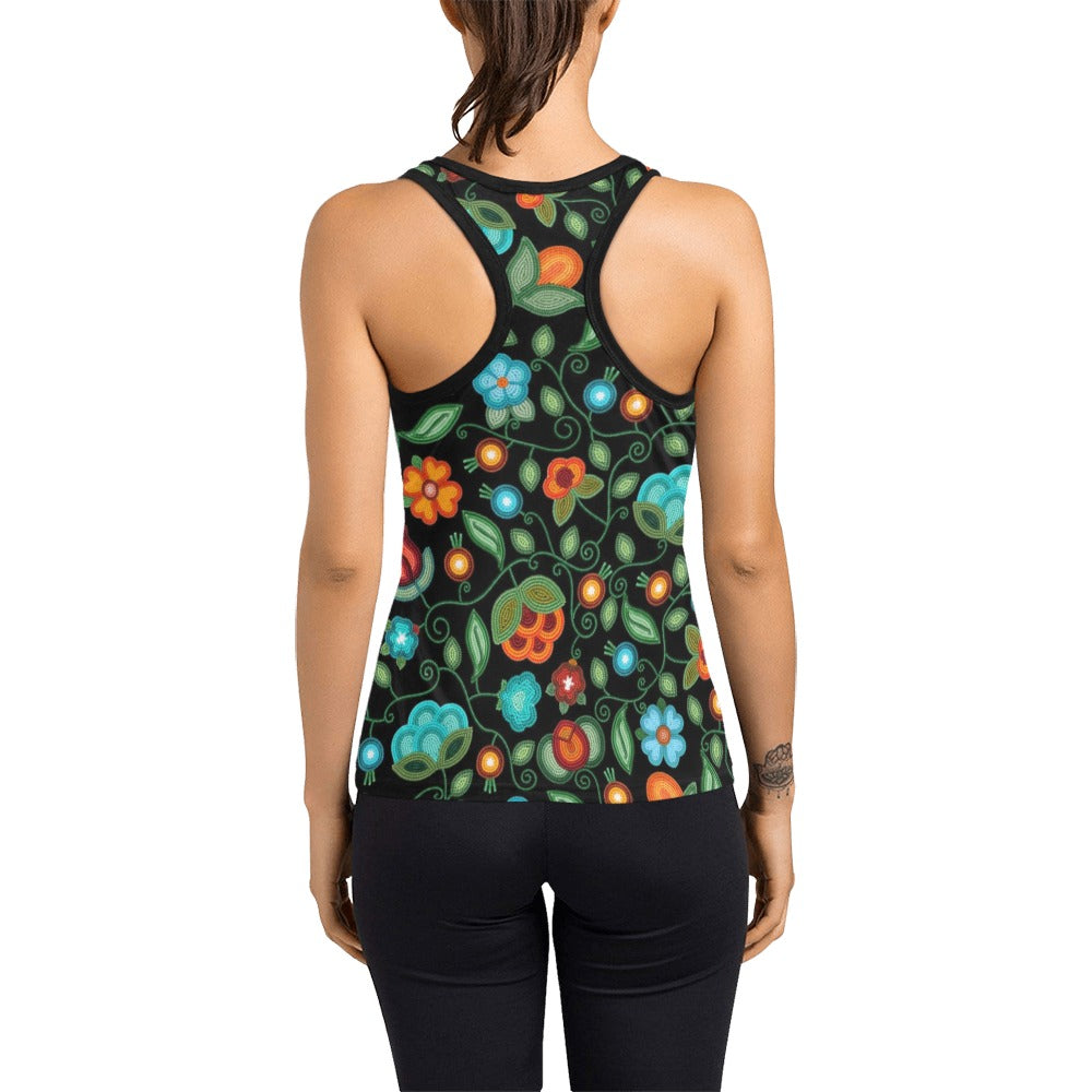 Prairie Fire Petals Black Racerback Tank Top