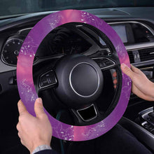 Load image into Gallery viewer, Animal Ancestors 7 Aurora Gases Pink and Purple Steering Wheel Cover with Elastic Edge
