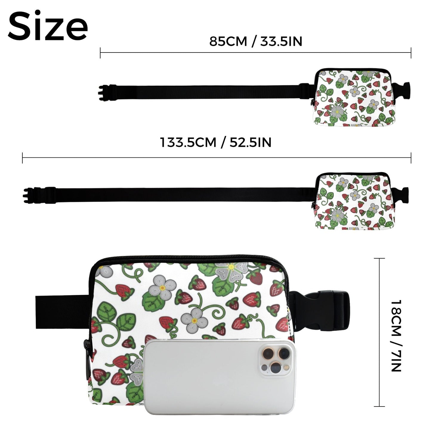 Strawberry Dreams White Belt Bag