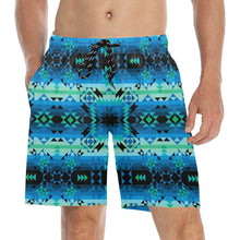 Load image into Gallery viewer, Green Star Men&#39;s Mid-Length Beach Shorts
