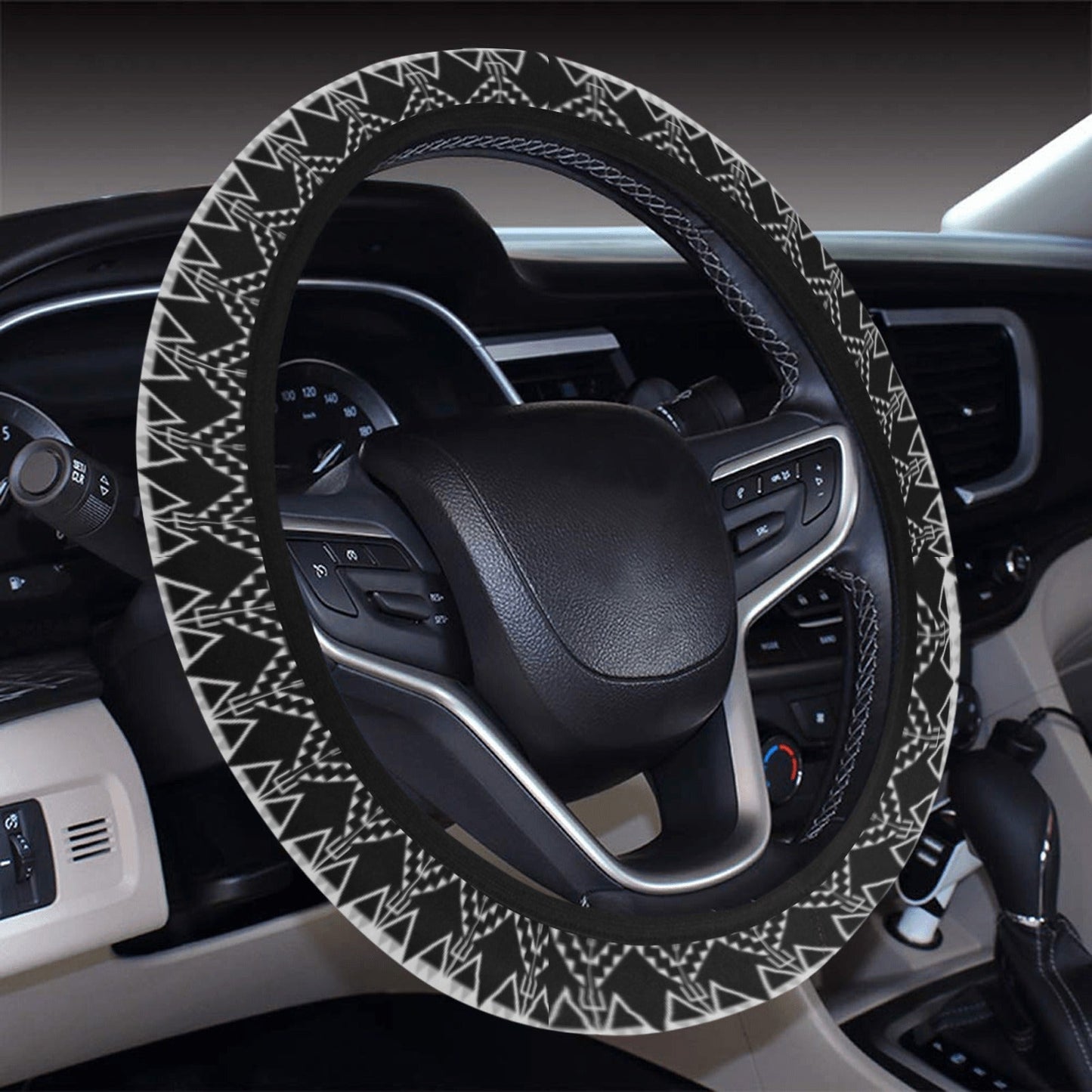 Sacred Trust Black Steering Wheel Cover with Elastic Edge