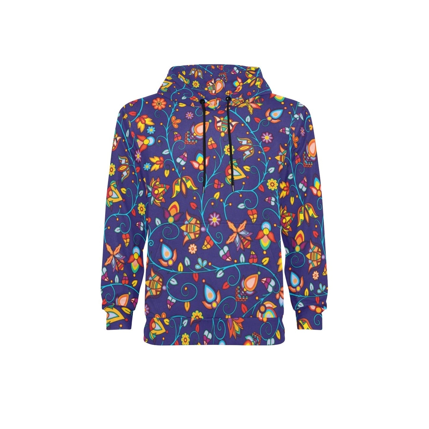 Thorny Path Blue Men's Long Sleeve Fleece Hoodie