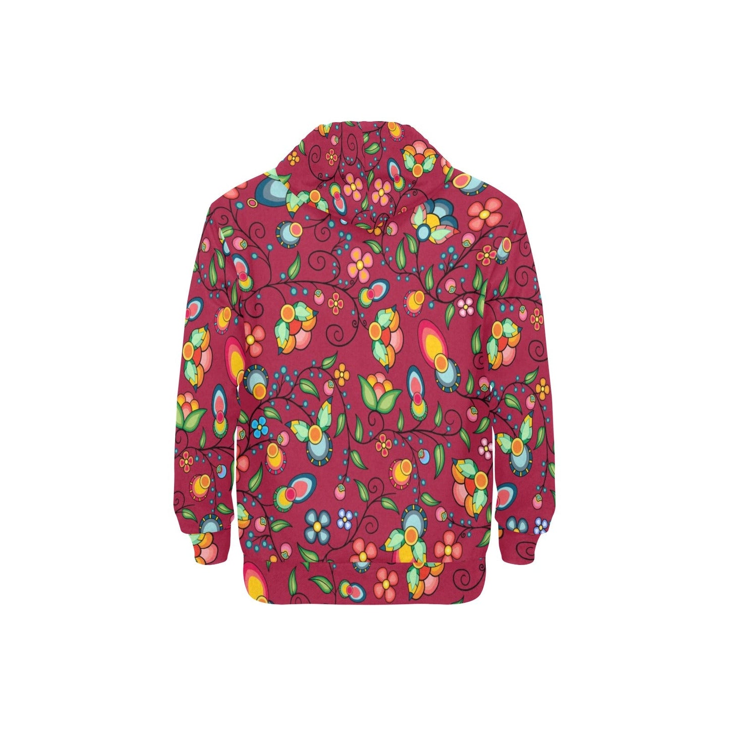 Floral Bounty Magenta Men's Long Sleeve Fleece Hoodie