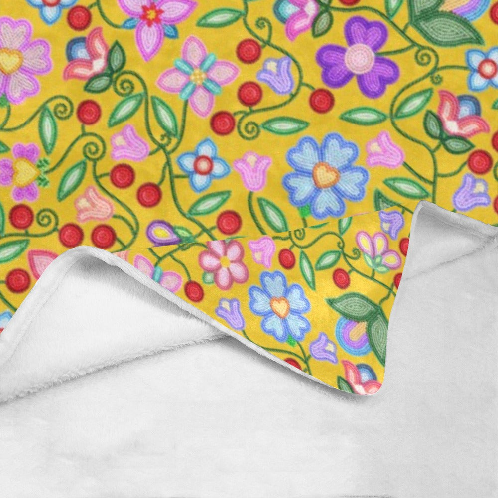 Petal Harmony Ochre X-Large Micro Fleece Blanket