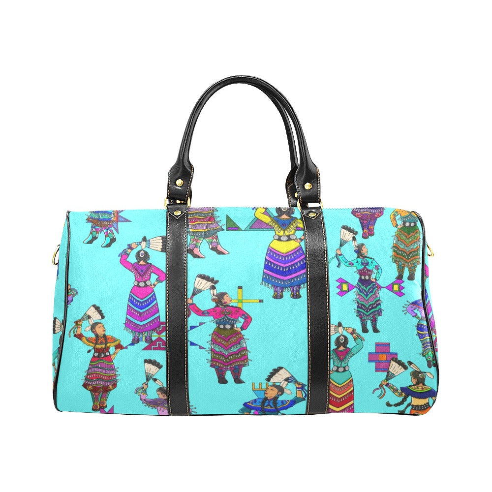 Women's Jingle Dancers Turquoise Large Travel Bag