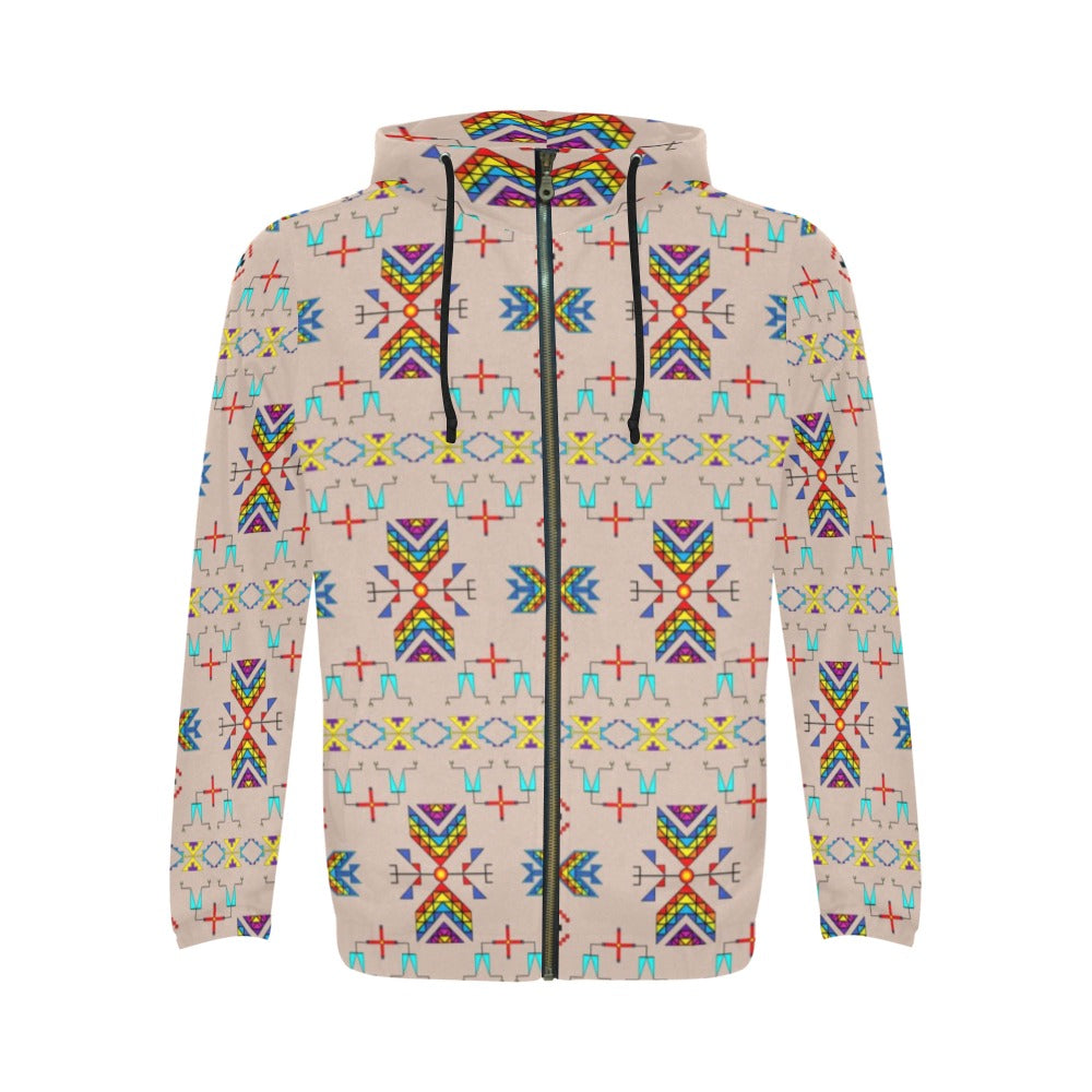 Rainy Chief Rainbow Taupe Men's Zipper Hoodie