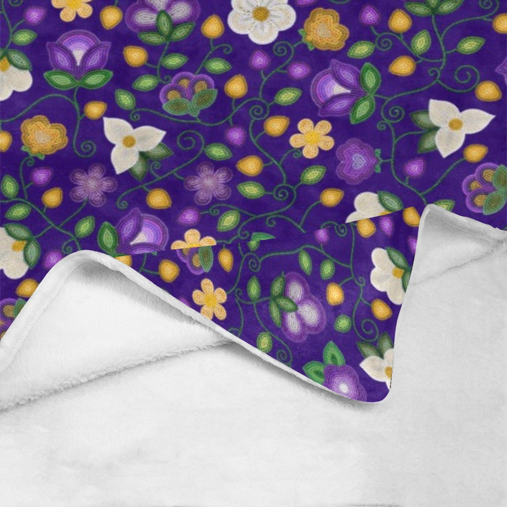 Midnight Moss Bloom Aubergine Large Micro Fleece Blanket