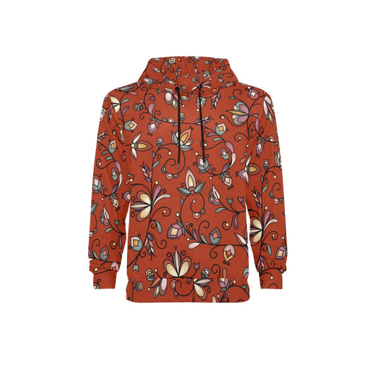 Burnt Sky Petals Red Fleece Hoodie