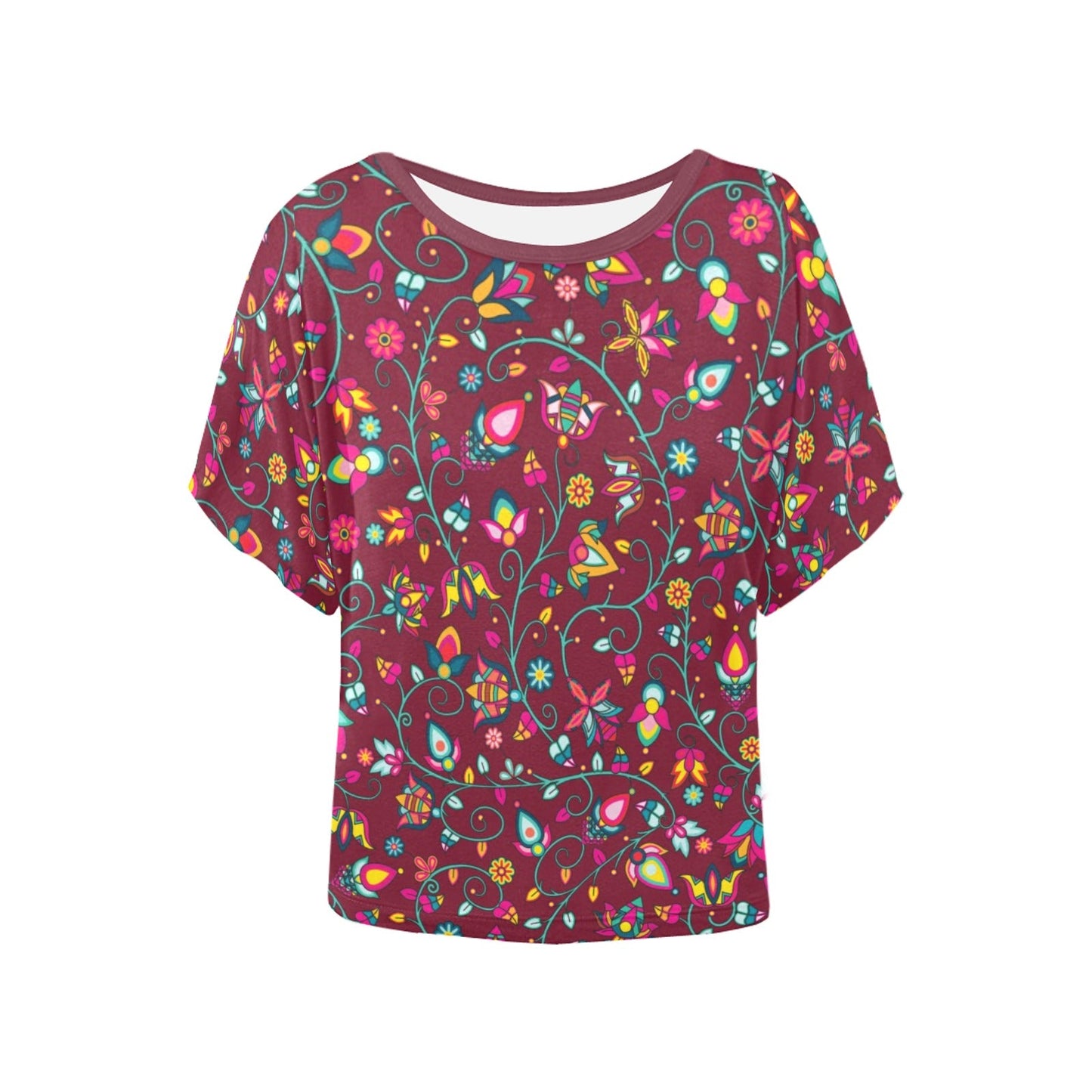 Thorny Path Cranberry Women's Batwing-Sleeved Blouse T shirt