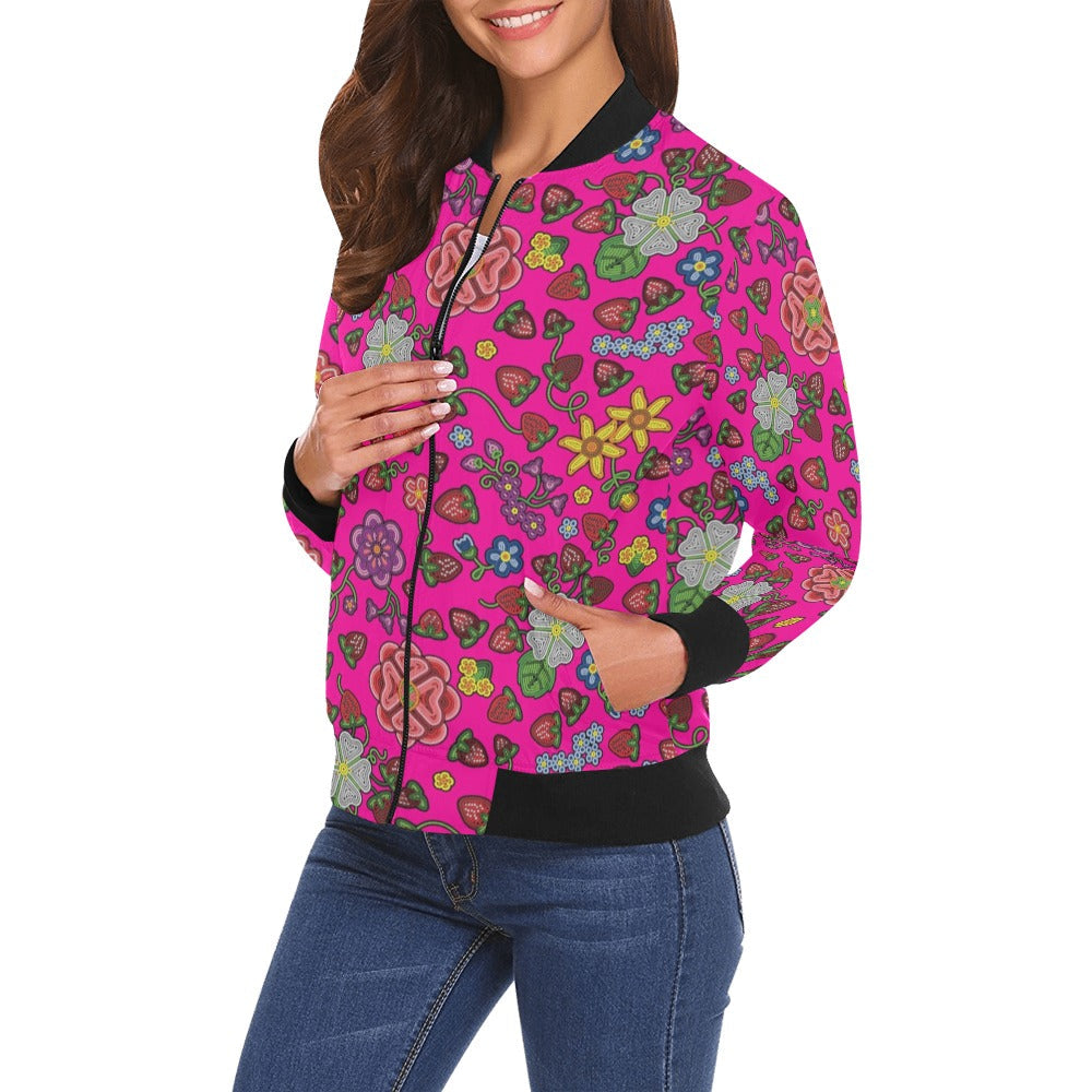 Berry Pop Blush Bomber Jacket for Women