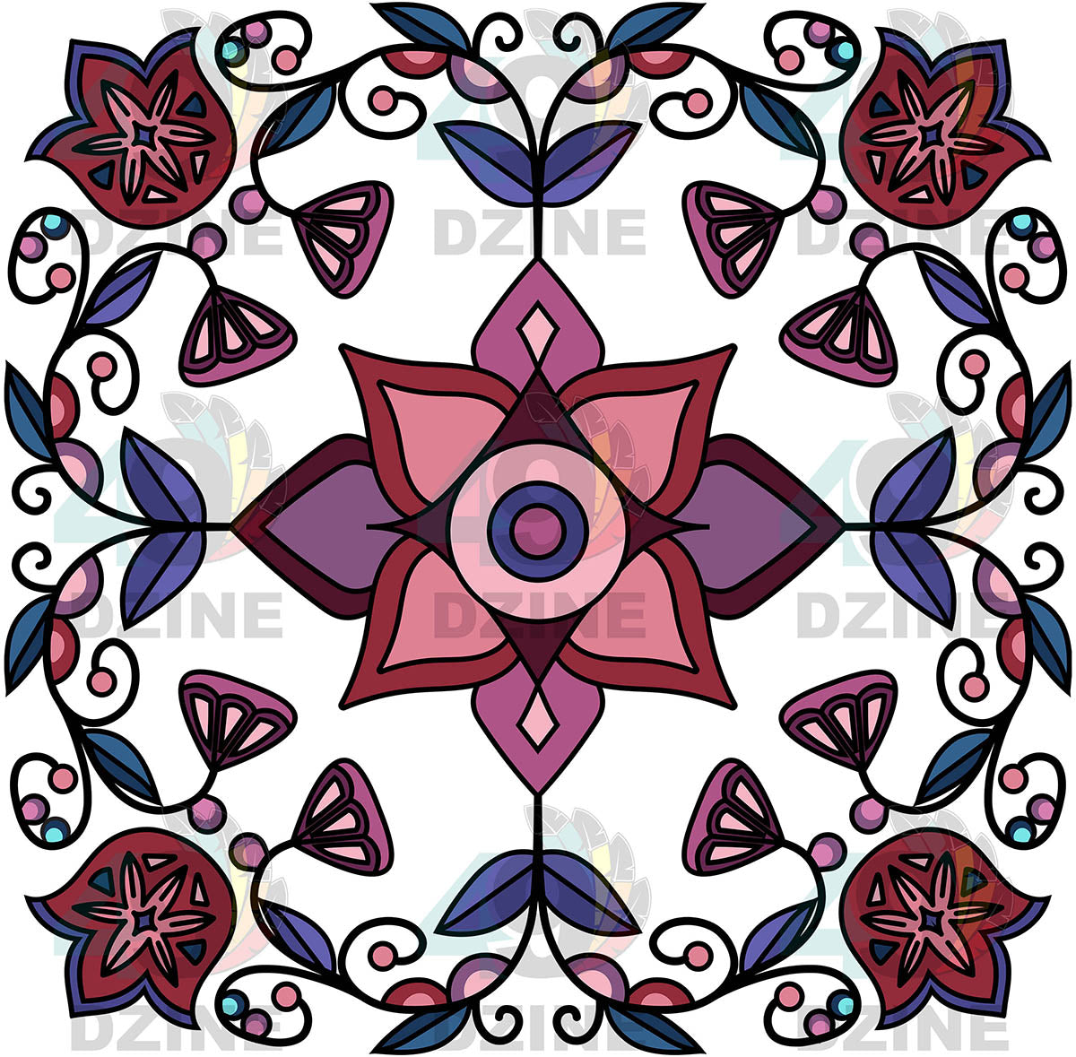 Frost Flower Circle Transfer