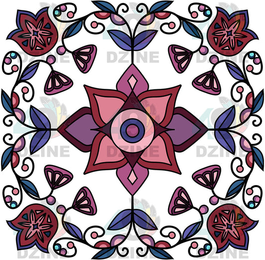 Frost Flower Circle Transfer