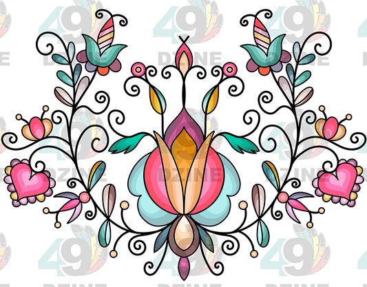 Harvest Hearth Floral Transfer