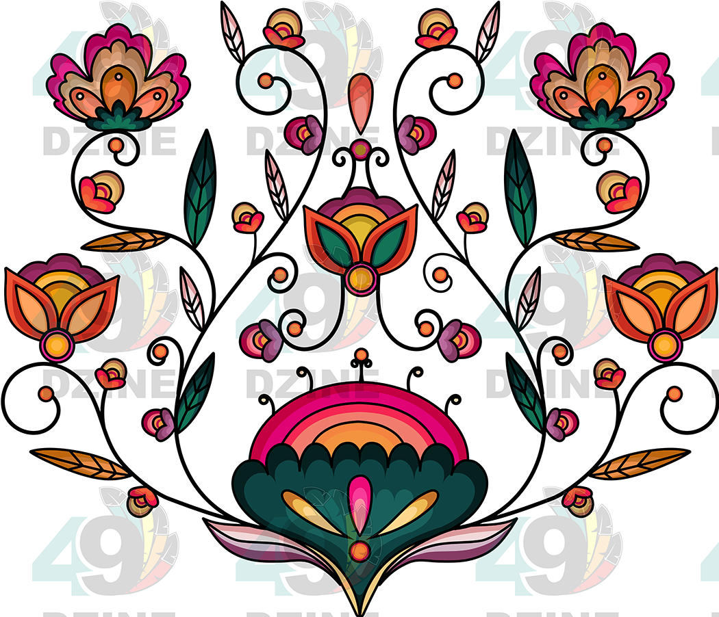 Maple Shine Ribbon Rose Transfer