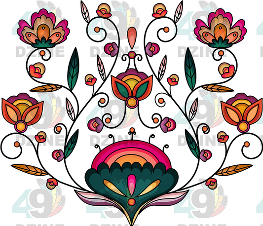 Maple Shine Ribbon Rose Transfer