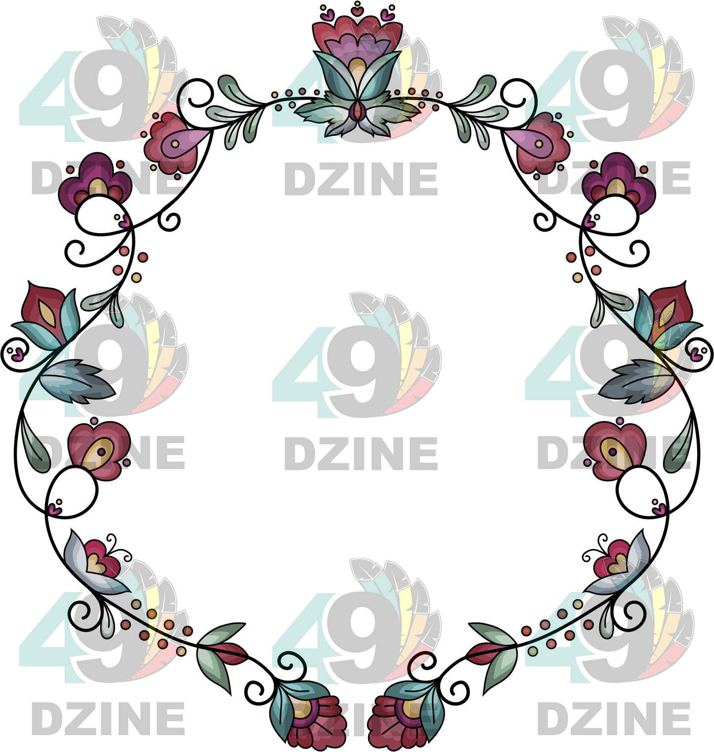 Sunset Berry Bloom Hat Transfer