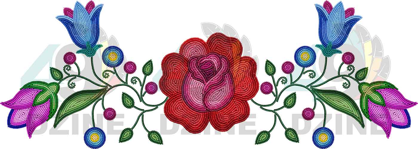 Crimson Bloom Beadwork Style