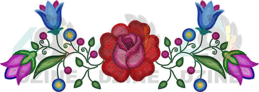 Crimson Bloom Beadwork Style